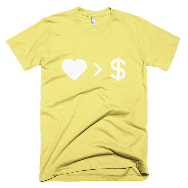 Love Greater Than Money Men's T-shirt - Prints by Crusader