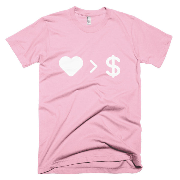 Love Greater Than Money Men's T-shirt - Prints by Crusader